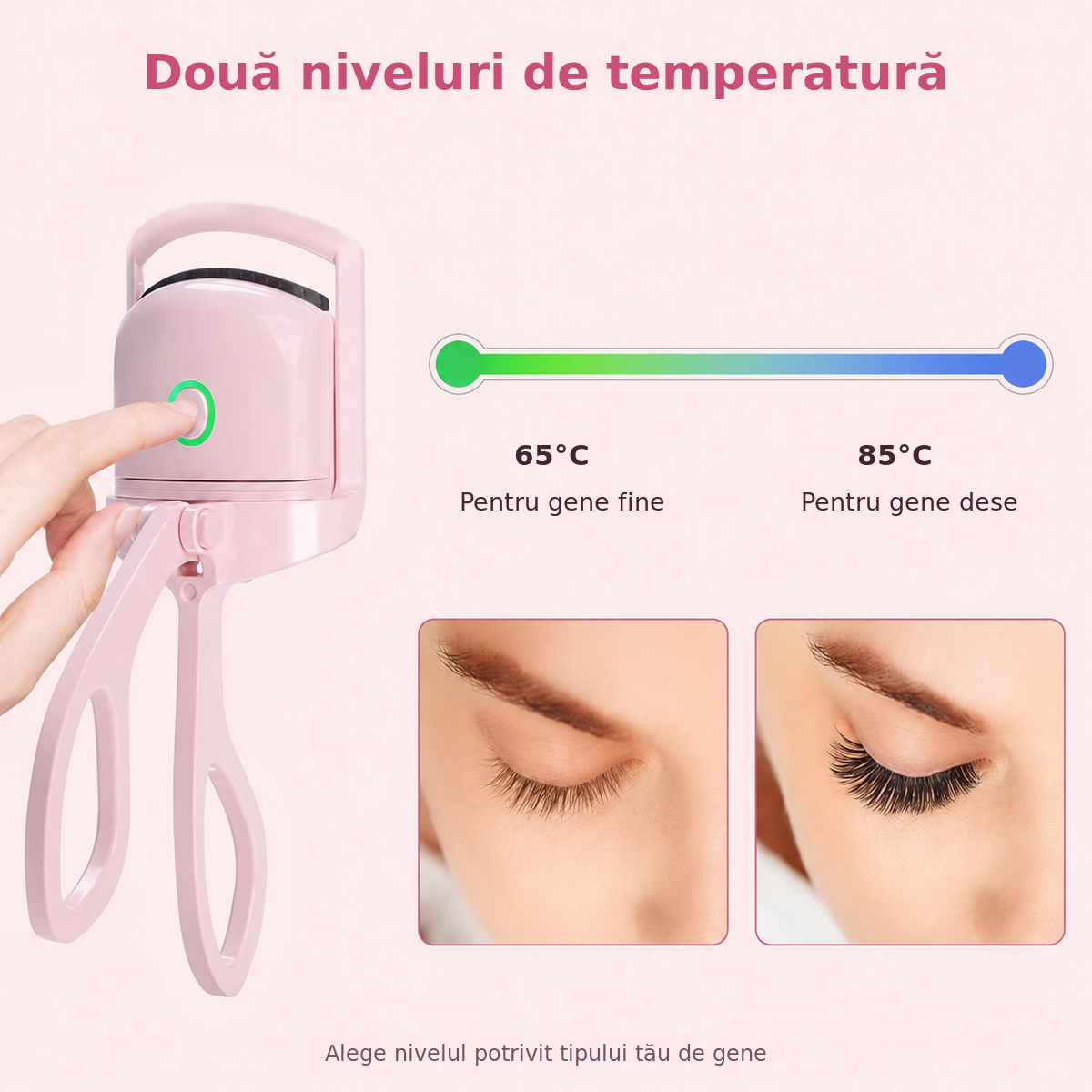 Ondulator de gene încălzit cu USB-C – 2 temperaturi