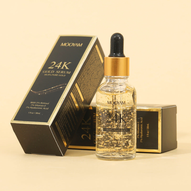 Ser facial MOOYAM cu Aur 24K – Retinol, Vitamina E și Acid Hialuronic