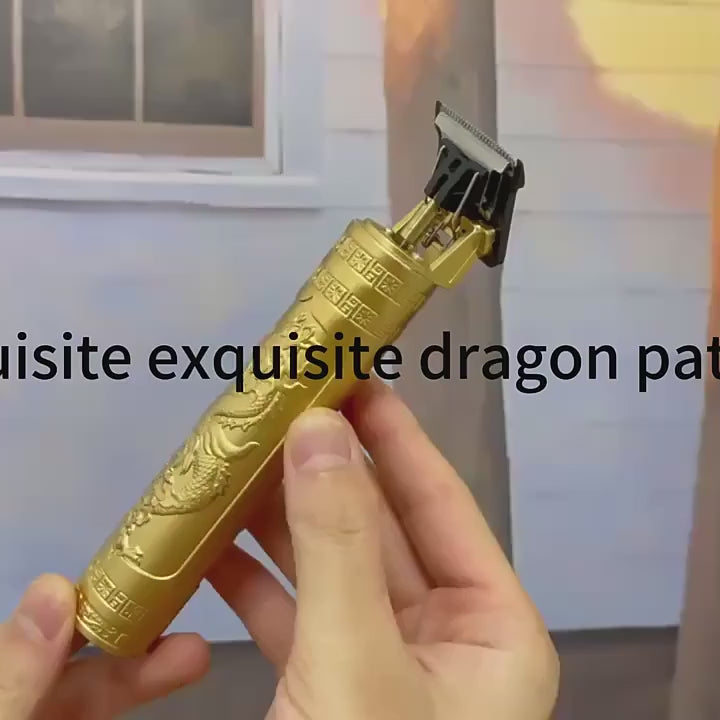 Trimmer profesional auriu pentru tuns și contur – reîncărcabil USB